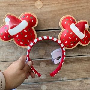 Disney Parks Gingerbread Mickey Santa Ear Headband Holiday Christmas 2021